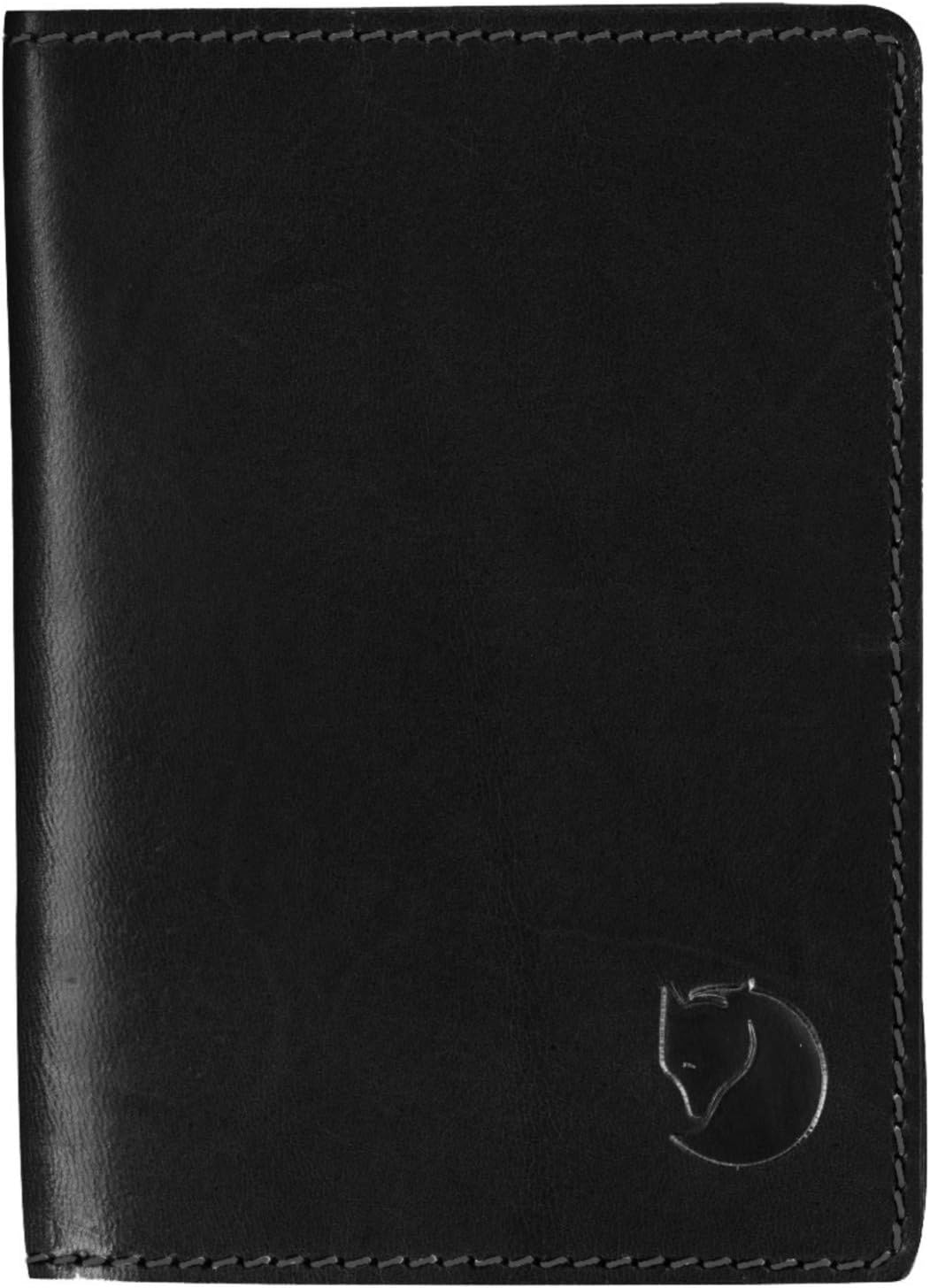 Fjällräven Unisex Leather Passport Cover, Black, One Size
