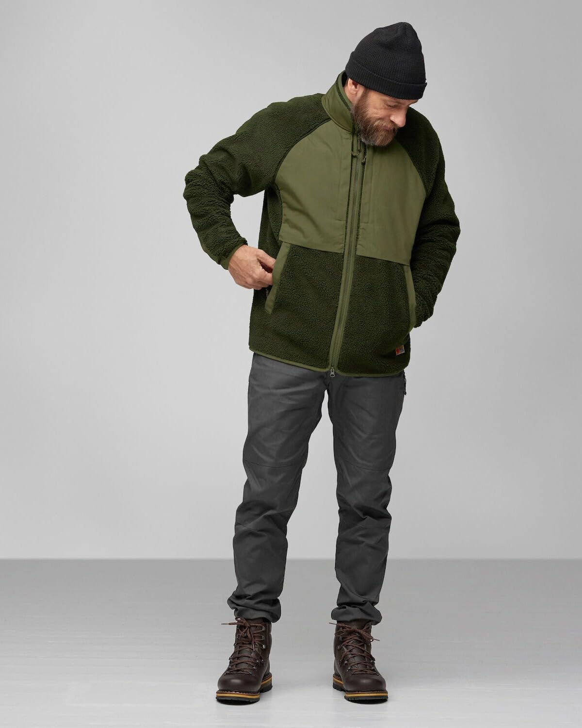 FJÄLLRÄVEN Vardag Men's Fleece Jacket Chestnut-Navy